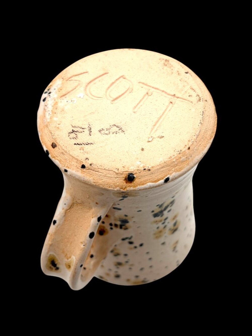 Signed Studio Pottery Speckled Stoneware Mug Handmade Artisan Coffee Cup 5" - Picture 9 of 11